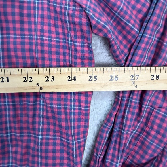 Southern Tide Mens XL Button Down Shirt Classic Fit Red Blue Gingham Long Sleeve - Picture 4 of 7